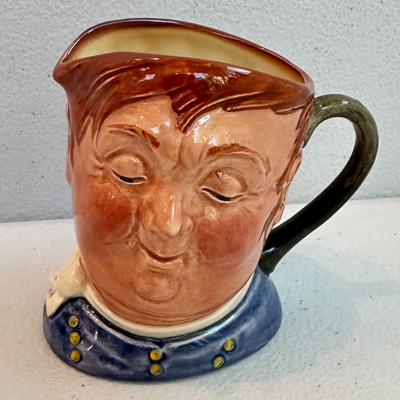 Vintage Royal Doulton Fat Boy Mini Character Jug Toby Mug 2.5” England Vintage Royal Doulton Fat Boy Mini Character Jug Toby Mug 2.5” England