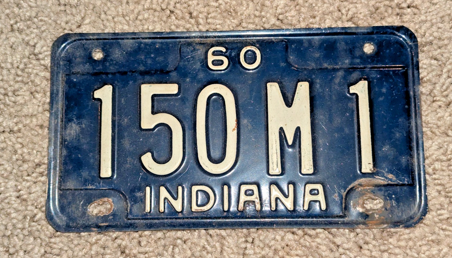 1960 Indiana Motorcycle Dealer License Plate IN MC Tag