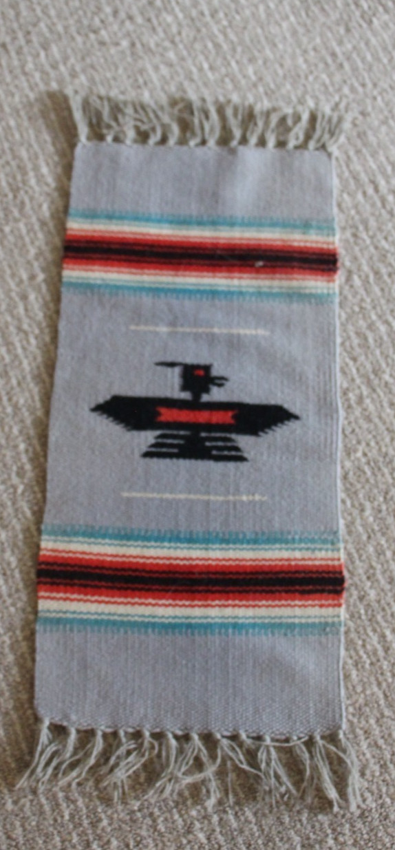 Vintage Ortegas Shop Chimayo New Mexico 100% Wool Hand Woven Rug Vintage Ortegas Shop Chimayo New Mexico 100% Wool Hand Woven Rug