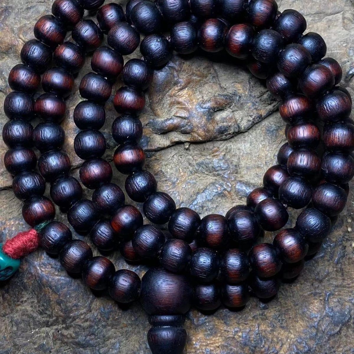 Tibetan Style Rosewood 108 Bead Mala Necklace Bracelet Unisex Prayer Beads