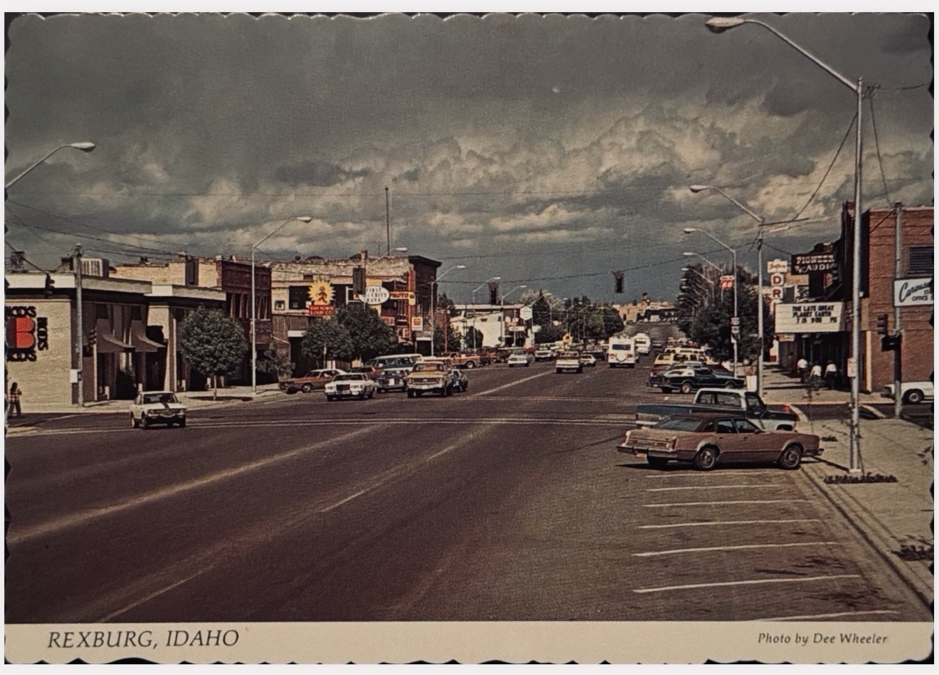 Rexburg Idaho Downtown View Stores Card Continental  Postcard~RPPC
