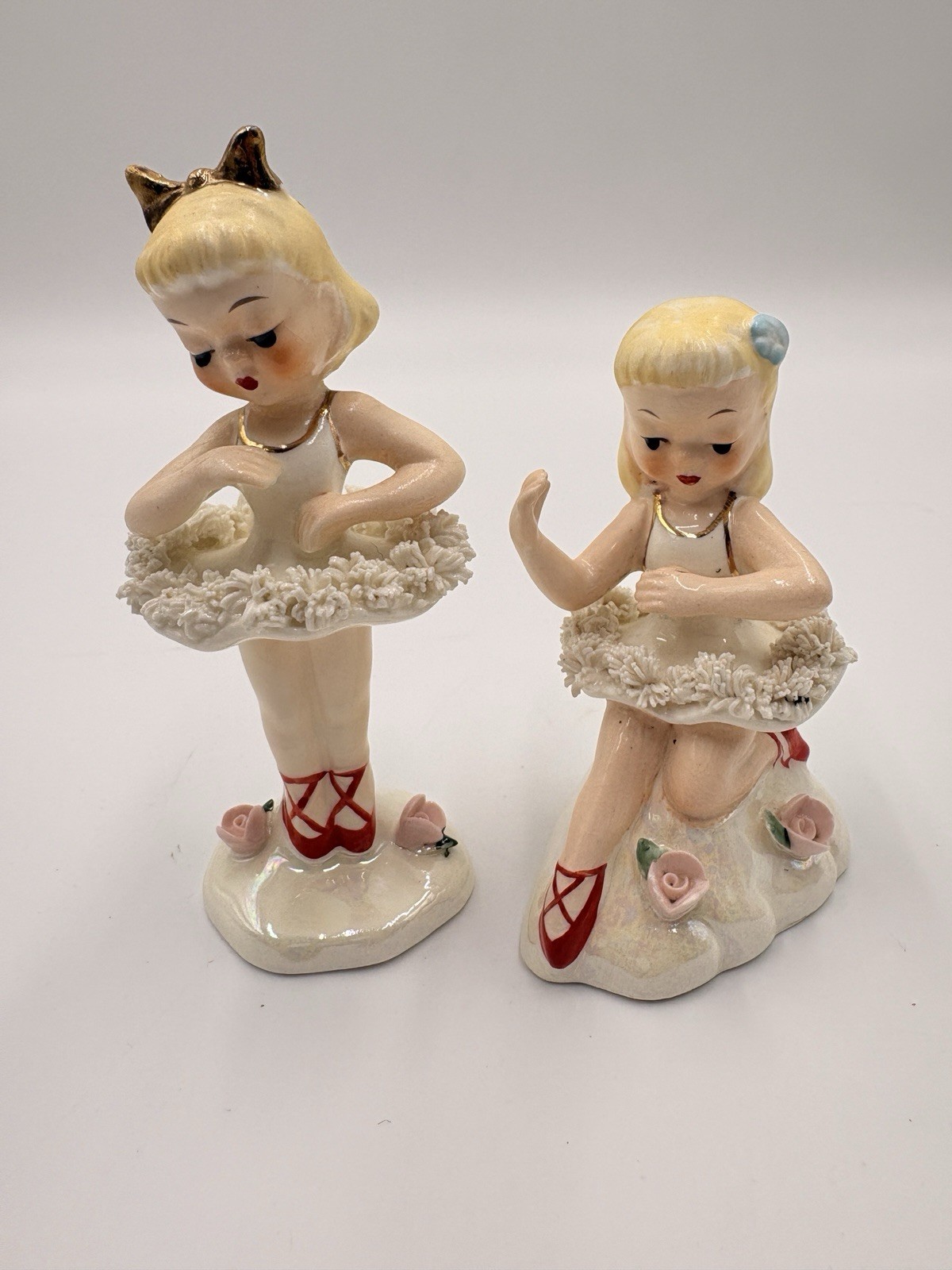 Vintage 1950s Napco Japan Ballerina Figurines Pair Spaghetti Tutu MCM Kitsch Vintage 1950s Napco Japan Ballerina Figurines Pair Spaghetti Tutu MCM Kitsch
