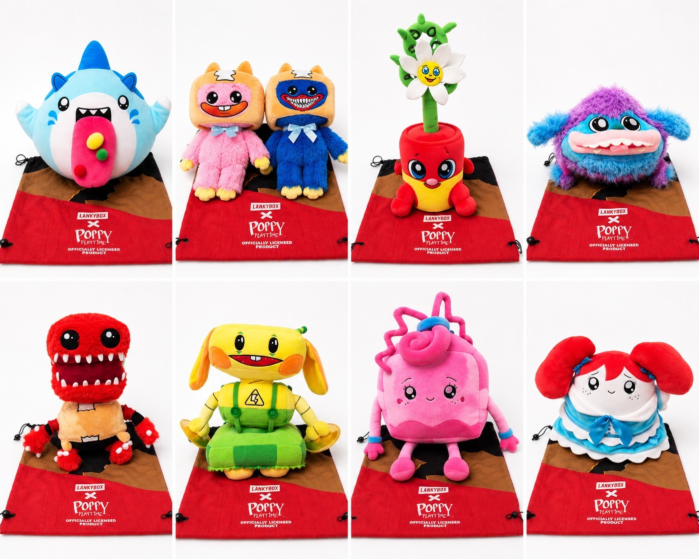 Complete LankyBox x Poppy Playtime Plush Set 9 PC w/ Exclusive Boxy Boo Complete LankyBox x Poppy Playtime Plush Set 9 PC w/ Exclusive Boxy Boo
