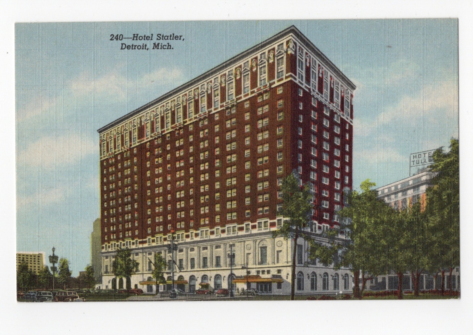 c1930 Hotel Statler Detroit Michigan Art-Colortone Postcard 240