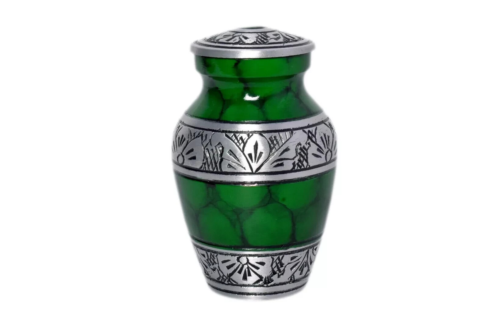 Green Mini Keepsake Urns for Funeral Ashes, Engraved Cremation Urns, Human Ashes