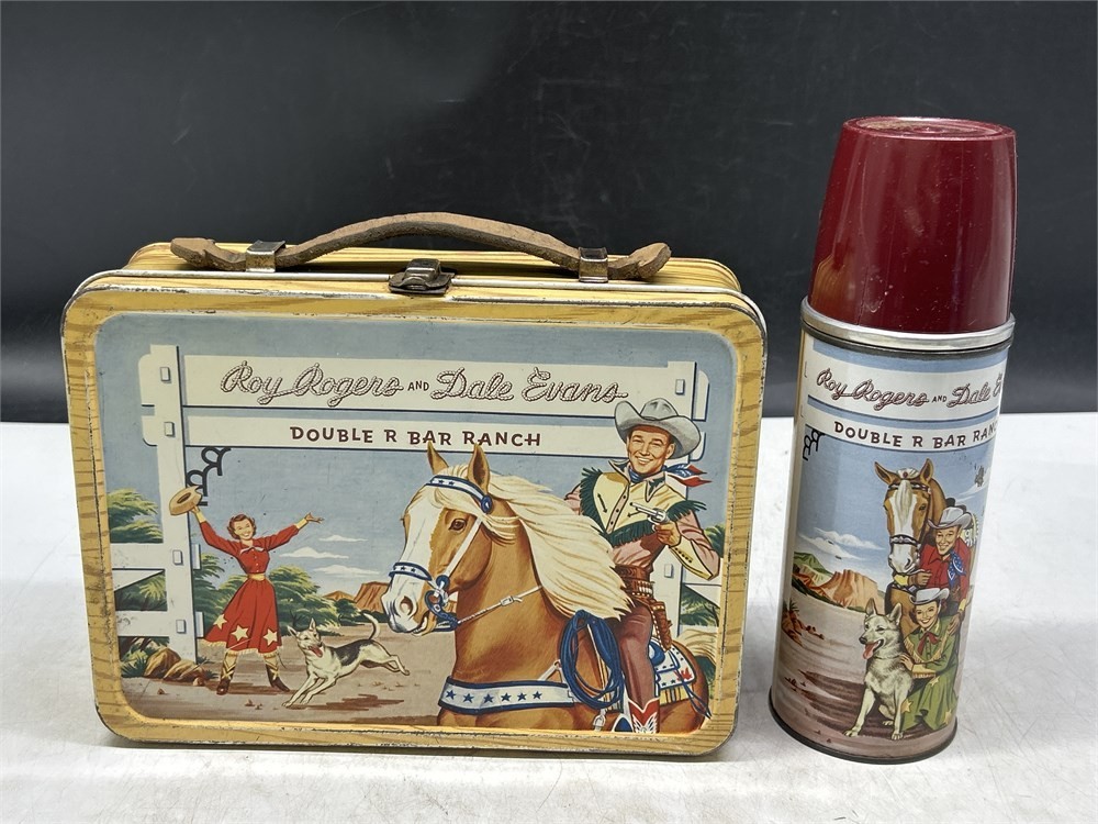 1950s Roy Rogers & Dale Evans Pre-Production Lunch Box w/ Leather Handle RARE