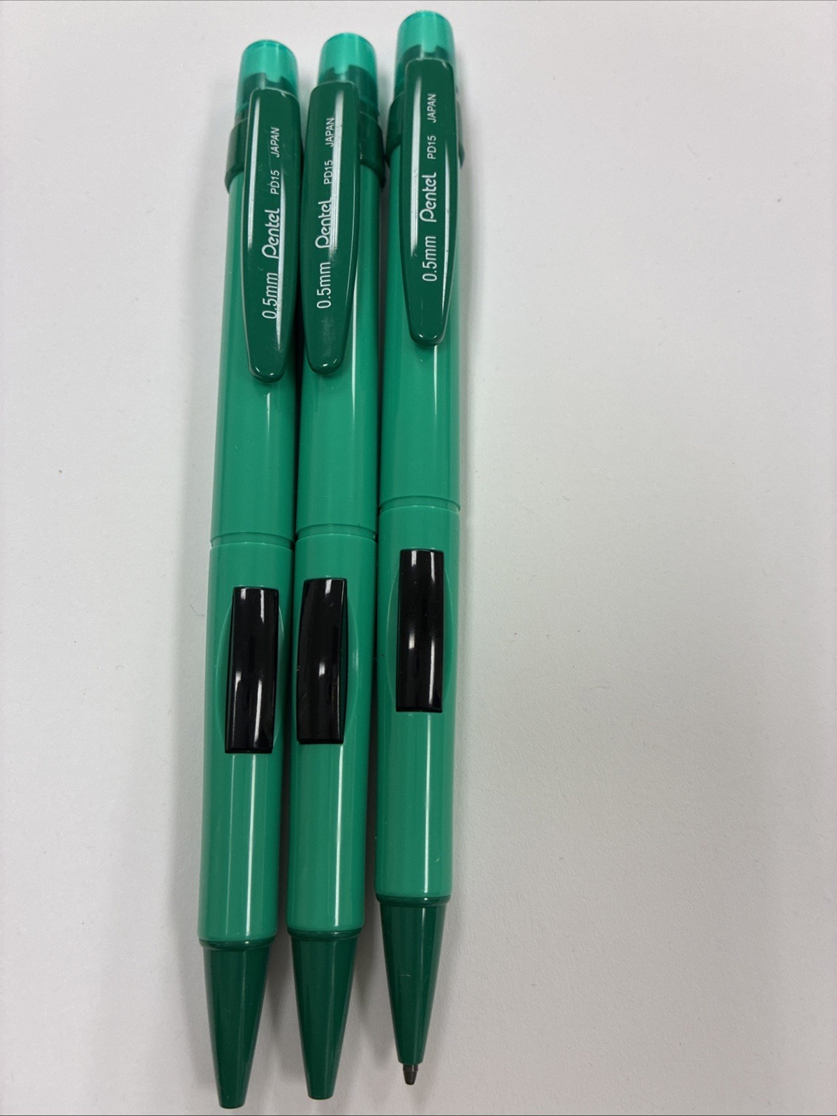 3 Vintage Pentel PD 15D  Automatic Pencils, Never  Used From 1990. Side Advance