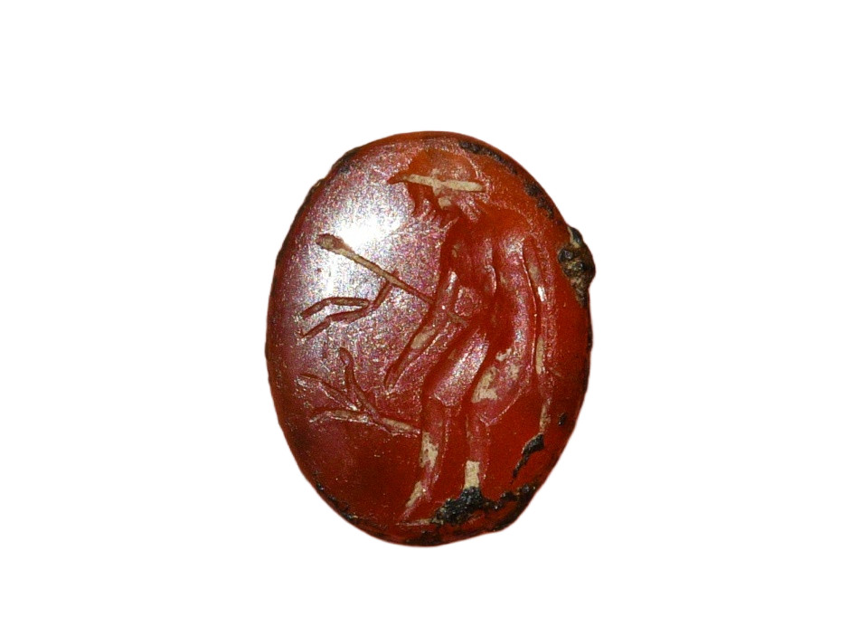Ancient Roman Carnelian Intaglio Seal Apollo Among Branches 1st–3rd Century AD