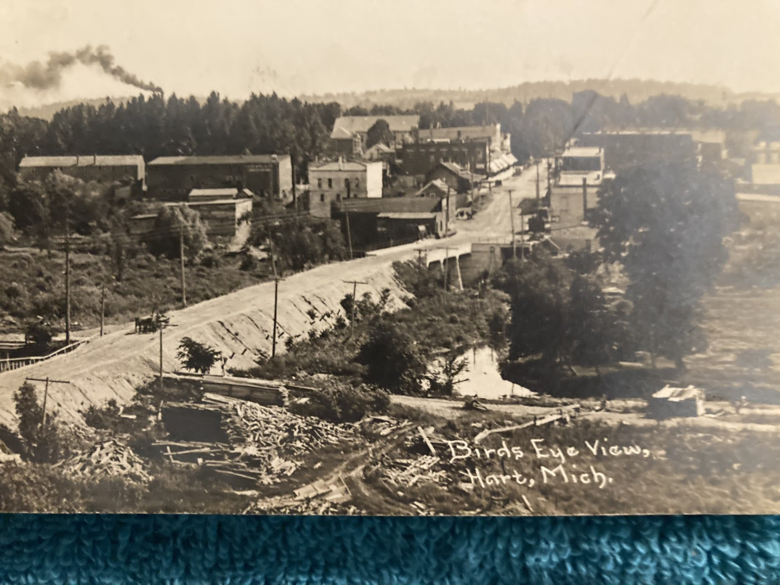 RPPC Birds Eye View dirt road Hart Michigan Posted c1910 CR Childs Photo RPPC Birds Eye View dirt road Hart Michigan Posted c1910 CR Childs Photo