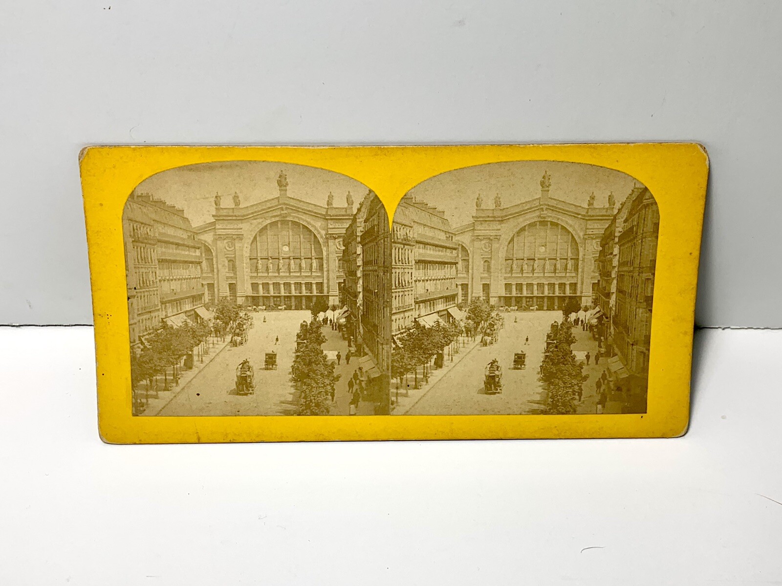 Gare Du Nord ~ Railroad Train Station Paris France Stereoview Old Photo