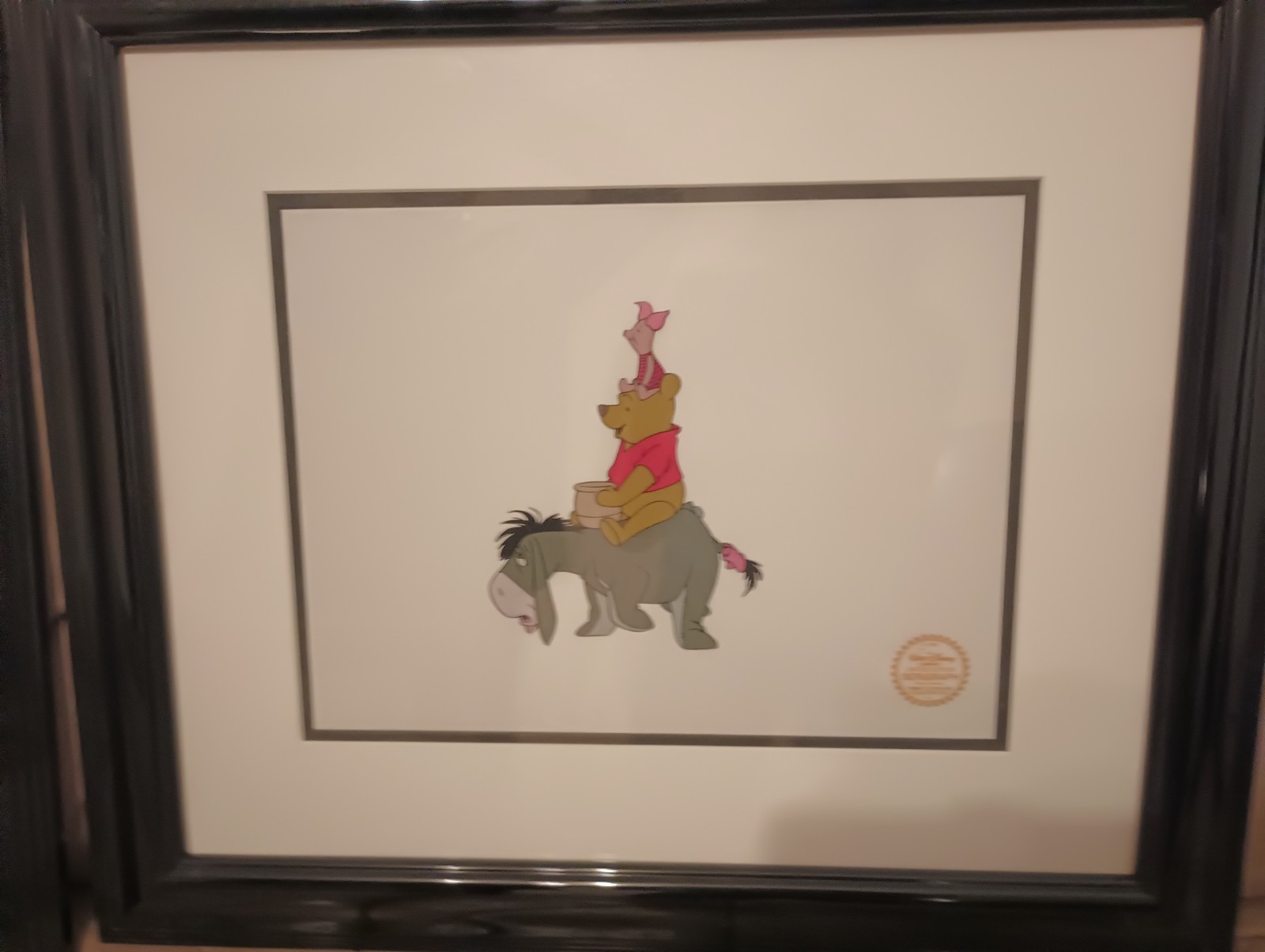Disney Winnie the Pooh And The Blustery Day Serigraph (1968) Matted/Framed Art