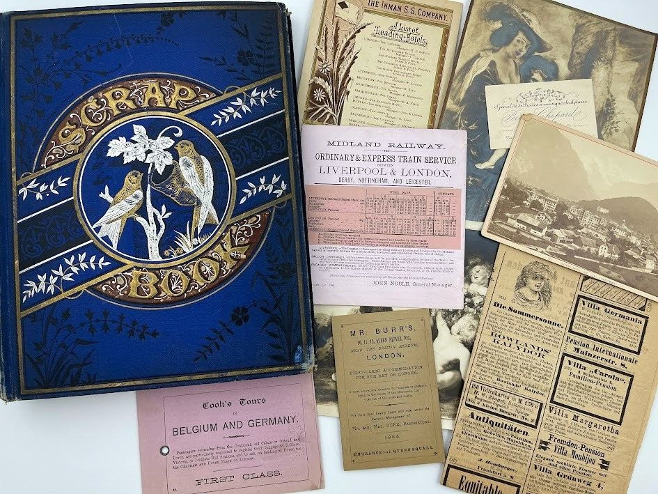 Antique Scrapbook City of Chicago Inman Line Steamship Rev Joshua Bodfish Cruise