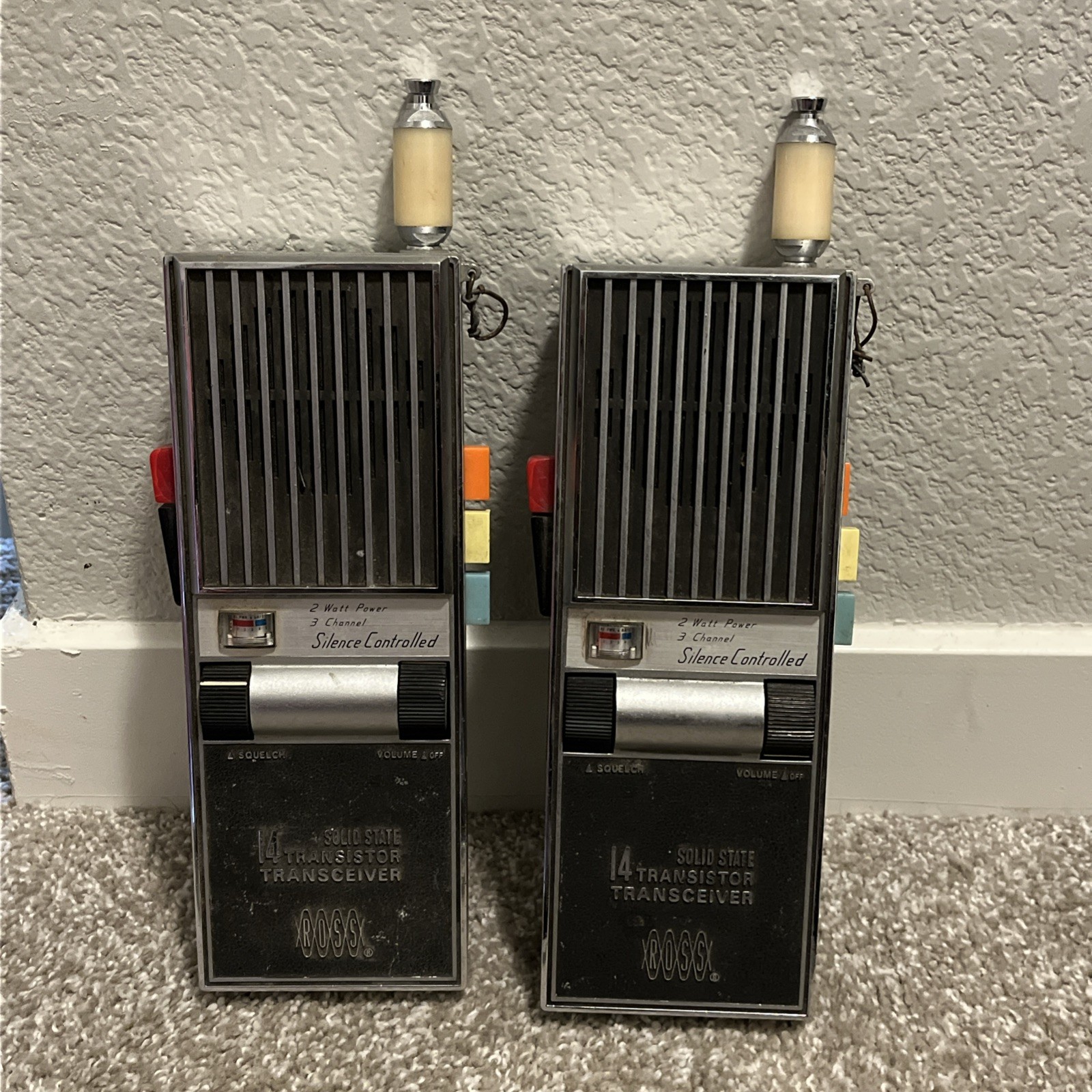 Vintage 1968 ROSS 14 Transistor Solid State Transceiver Model RE-014 Lot Of 2
