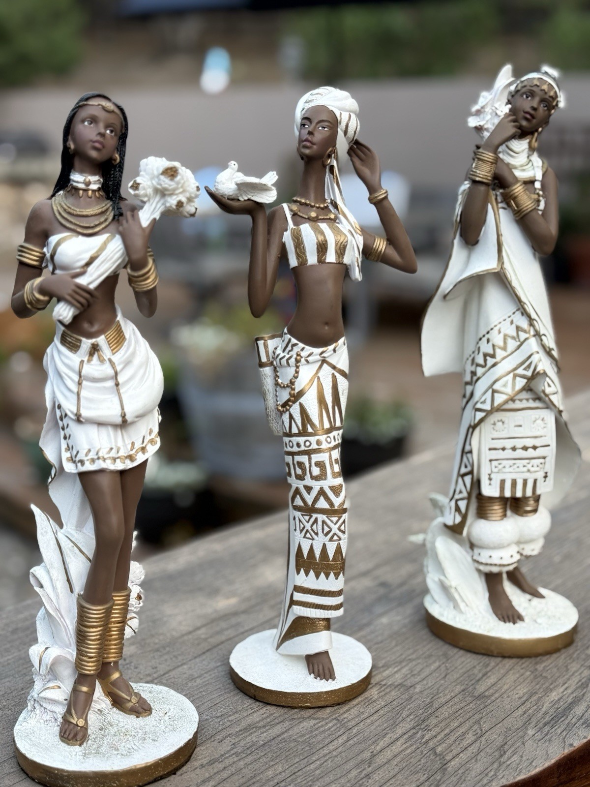 Vintage 2001 ACK African Lady Figurines Complete Set Of 3 Vintage 2001 ACK African Lady Figurines Complete Set Of 3