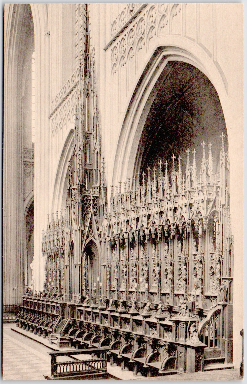 Belgium Antwerp 1905 Cathedrale Antwerpen Choir Stalls Gothic Postcard