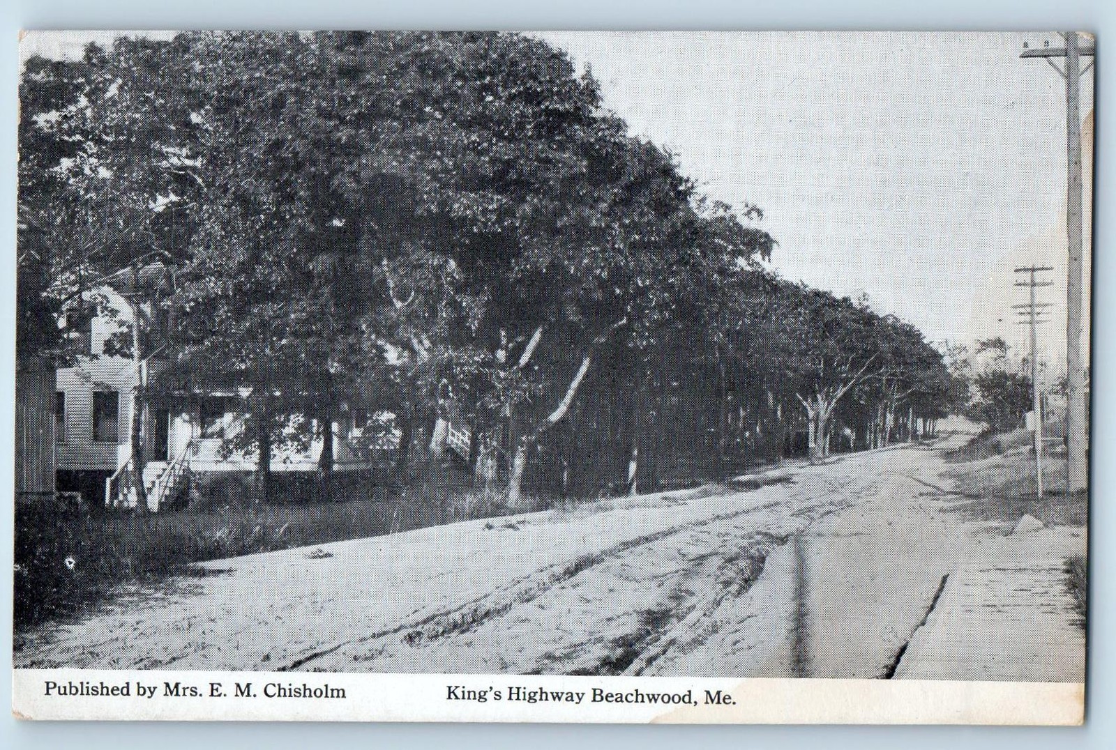 Beachwood Maine ME Postcard King\'s Highway Country Road Scene c1910\'s Antique
