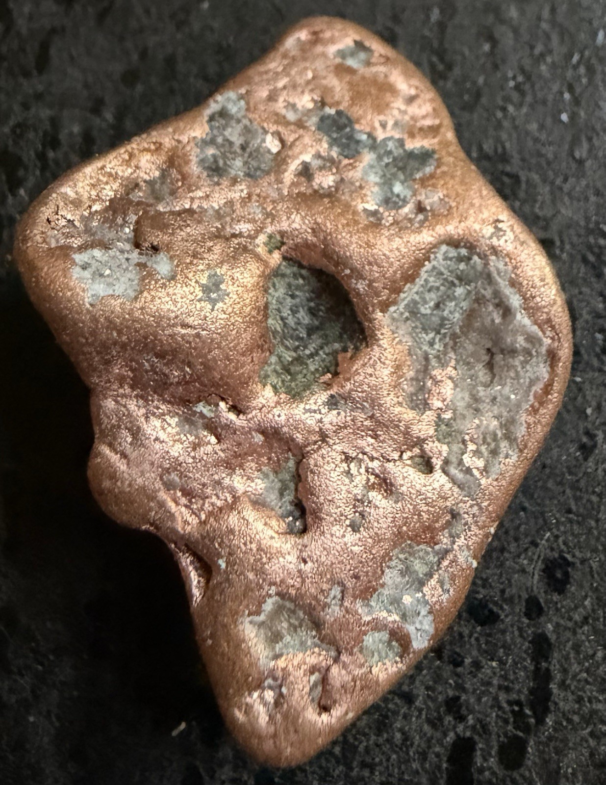 Very Pretty Copper Nugget w Natural Quartz Matrix 1.25” prospected from Michigan
