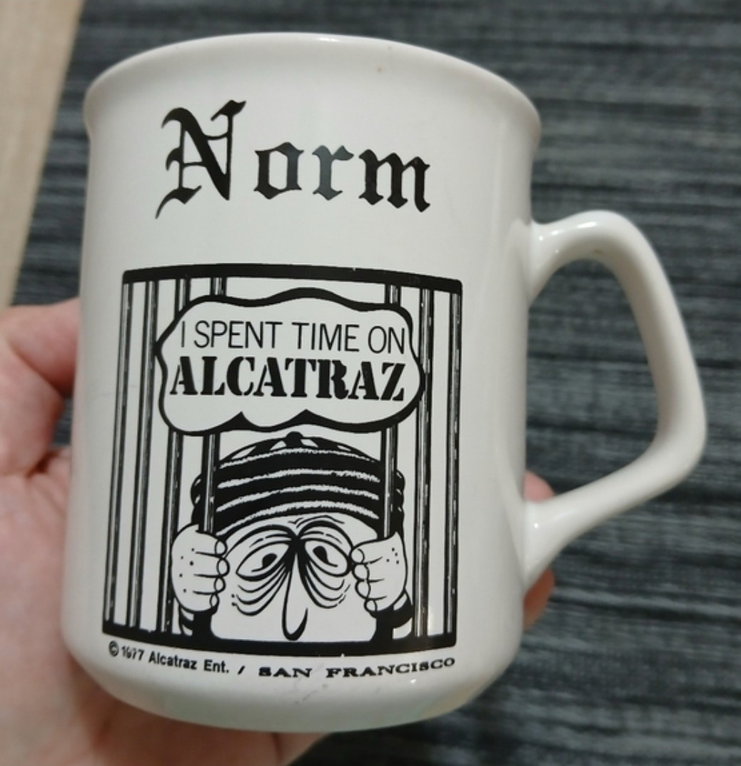 VTG 1977 The Muggers Inc. Alcatraz Funny Coffee Mug