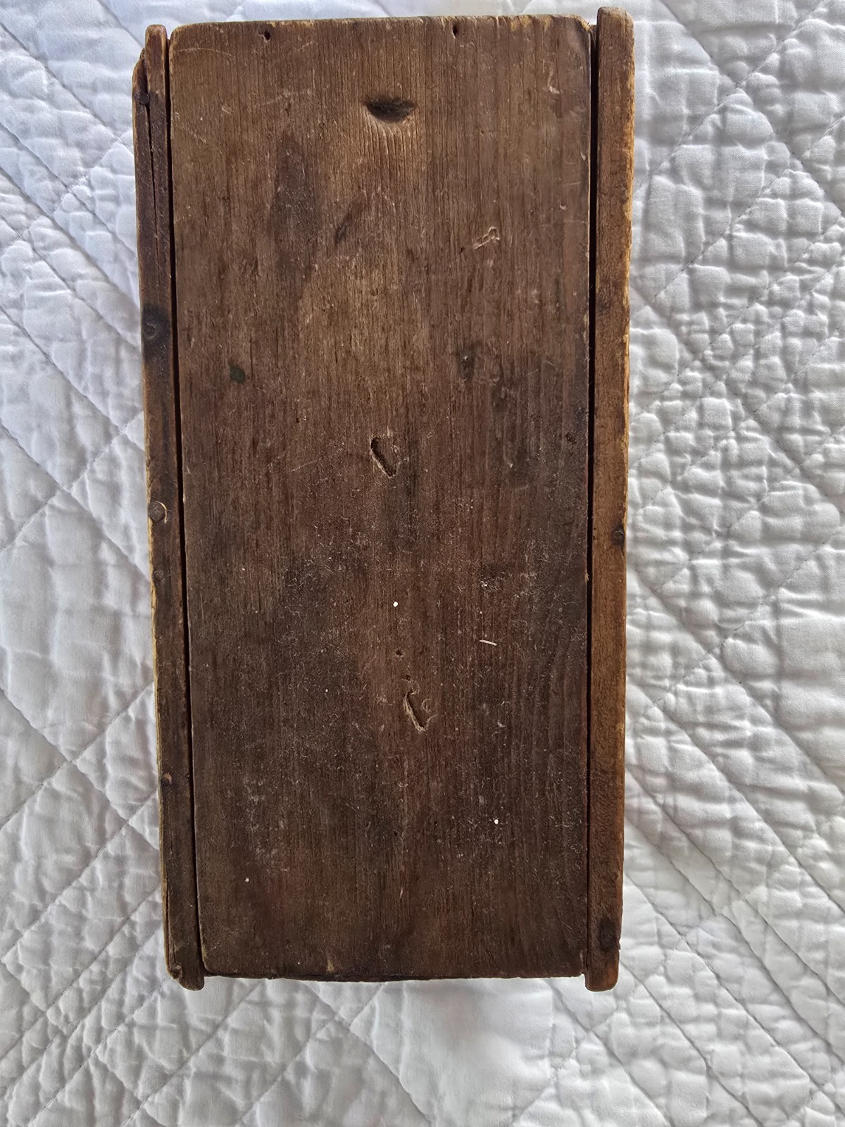Antique Wooden Box with Sliding Lid, Primitive Folk Art, 10 Antique Wooden Box with Sliding Lid, Primitive Folk Art, 10