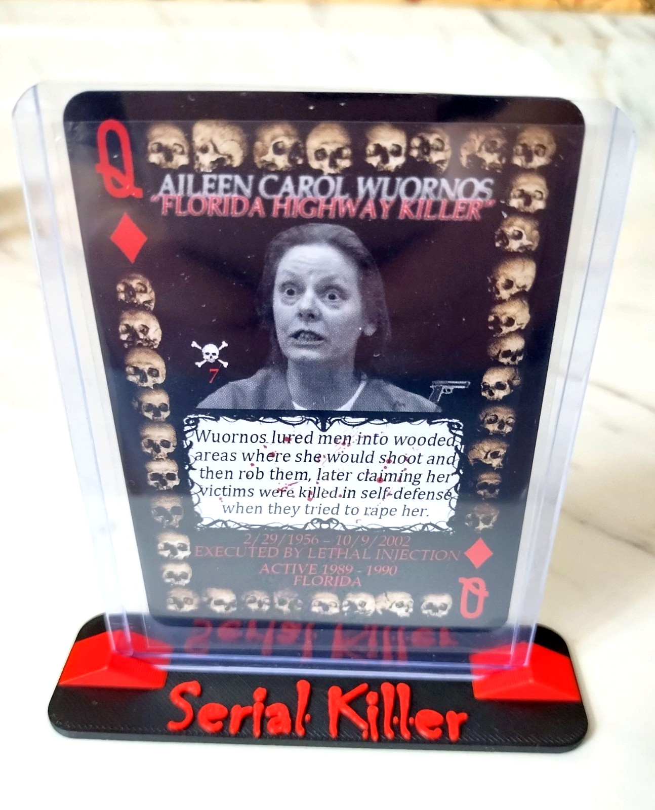 Killer Cards Aileen Carol Wuornos collectible card with stand Killer Cards Aileen Carol Wuornos collectible card with stand