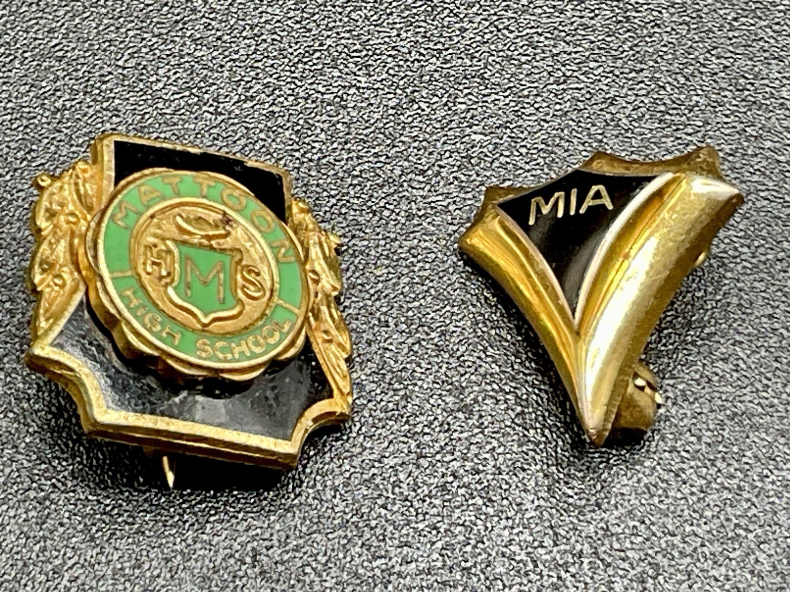 Vtg 1953 Matton Illinois High School MHS & MIA Enamel Pin Set L.G. Balfour LGB Vtg 1953 Matton Illinois High School MHS & MIA Enamel Pin Set L.G. Balfour LGB
