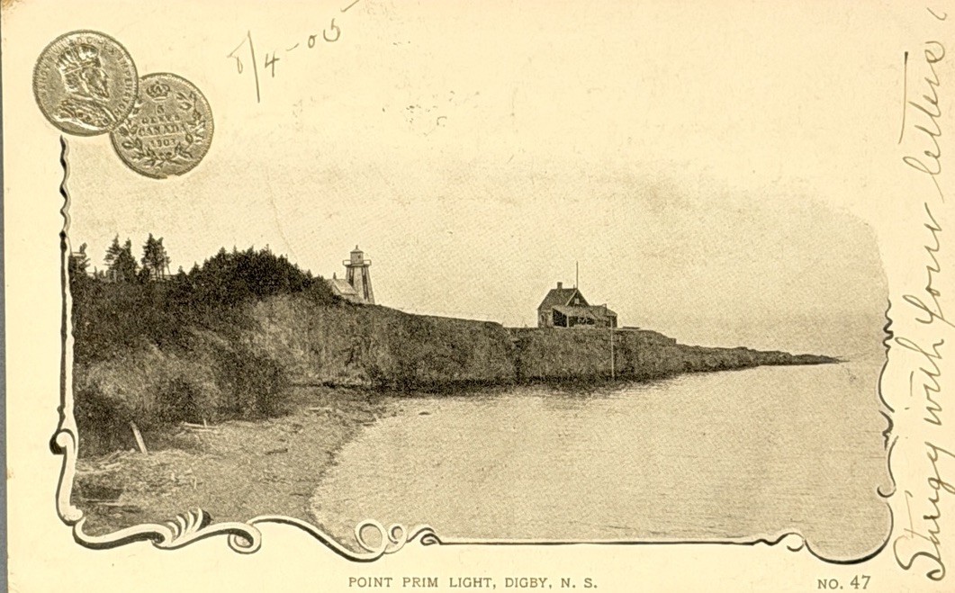 Point Prim Light Digby NS Lighthouse Canada Antique Undivided Back Postcard 1905