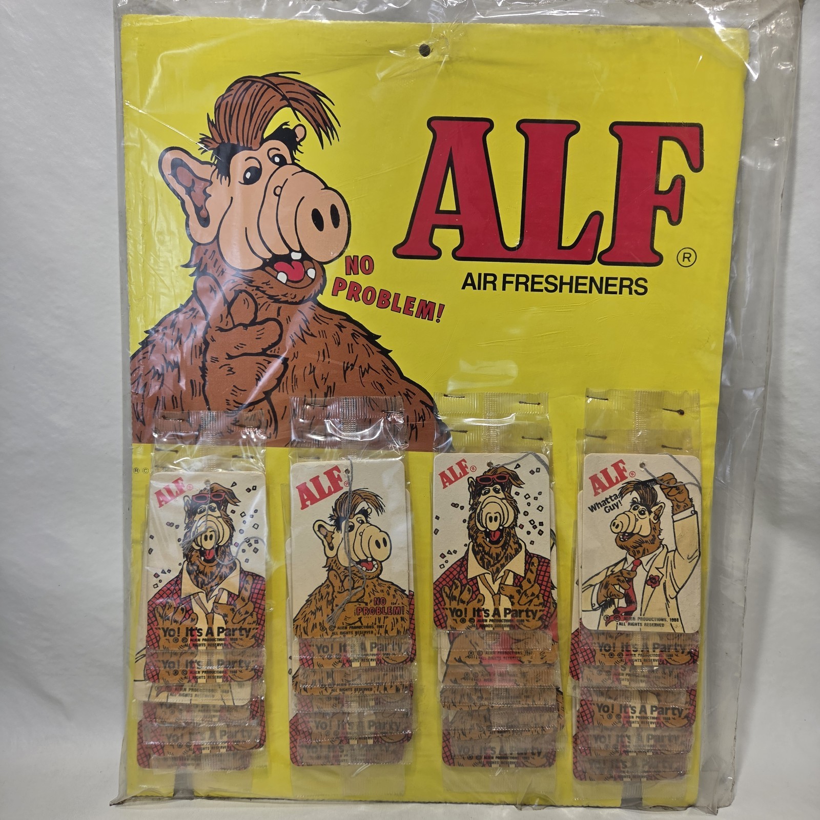 Vintage 1980s Alf Air Freshener Store Display Cardboard NOS 24 Packages