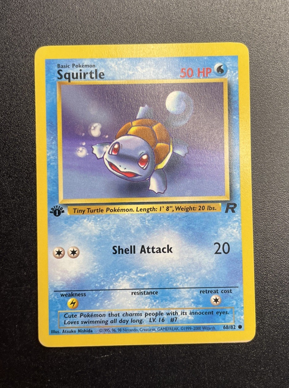 Squirtle | 68/82 | 1st Edition | Team Rocket | Pokemon Card | NM