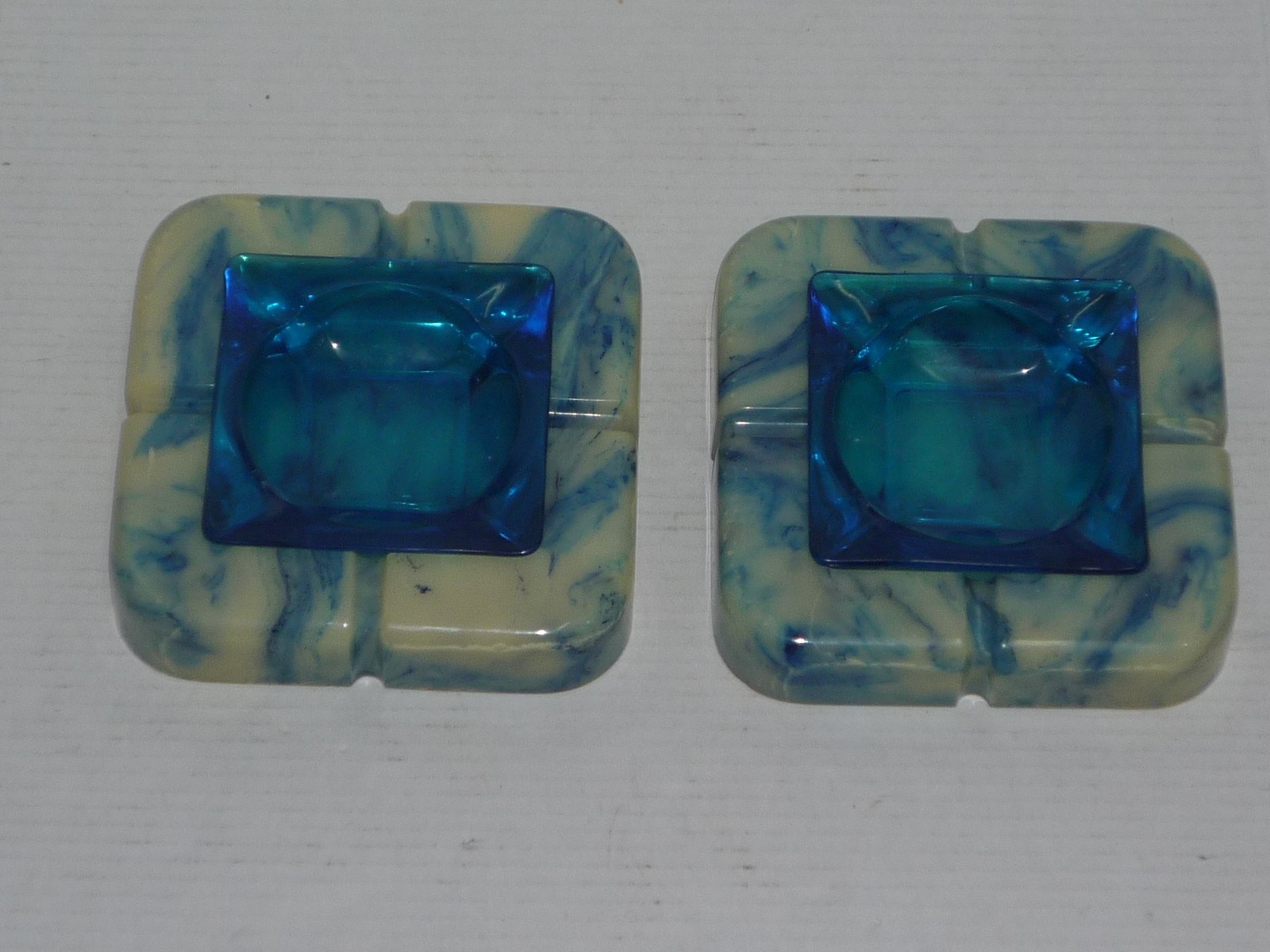 BEAUTIFUL VINTAGE BLUE SWIRL ALABASTER MARBLE 7