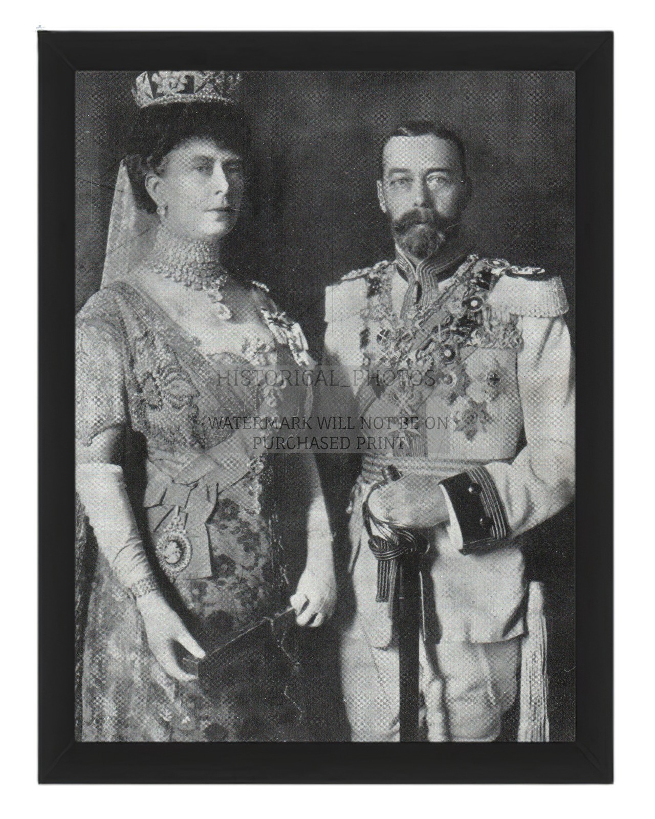 KING GEORGE V AND QUEEN MARY OF ENGLAND 1913 ROYAL PORTRAIT 8X10 FRAMED PHOTO