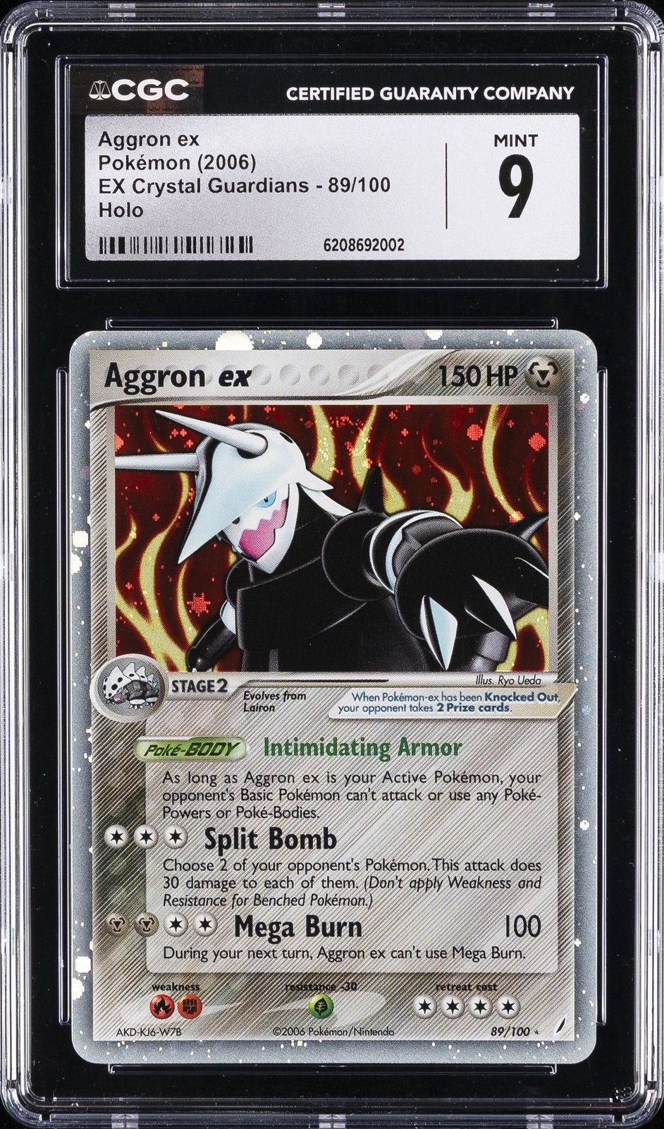 2006 EX CRYSTAL GUARDIANS #89 AGGRON EX CGC 9