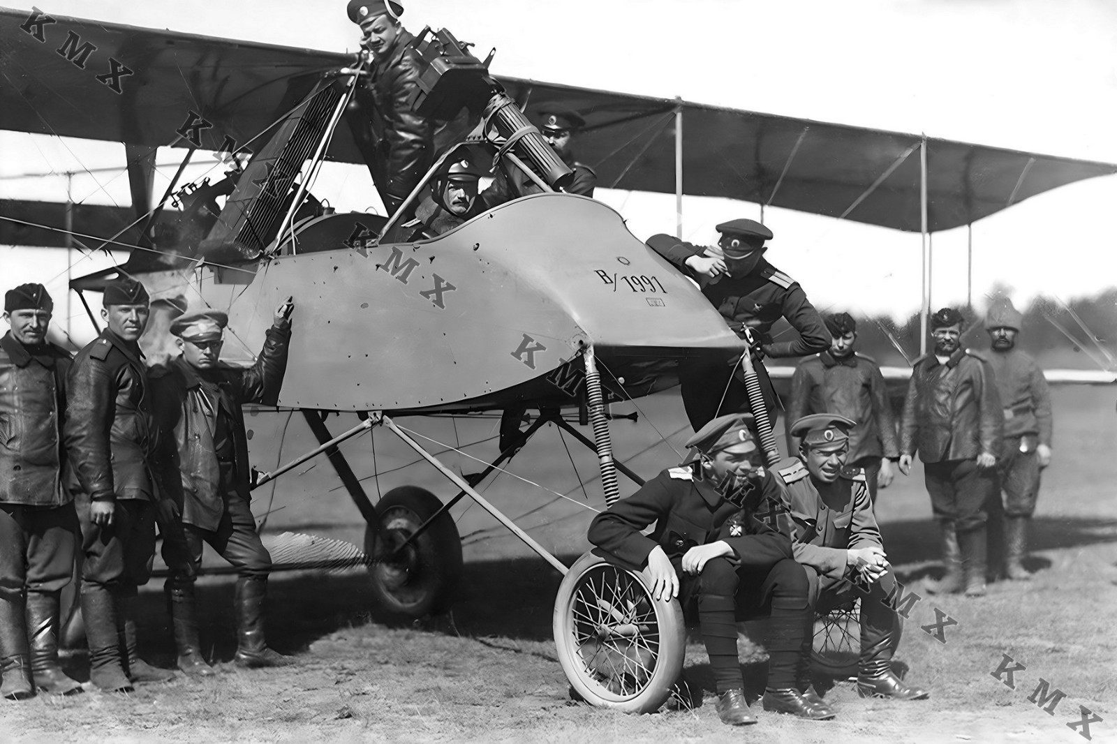WWI Pilots And Plane 4x6 photo