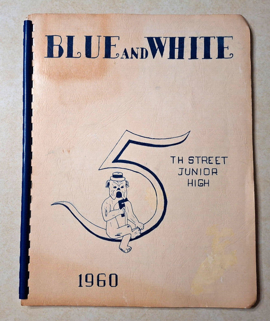 Vintage Bangor Maine Junior High School ME Yearbook 1960 Blue and White History