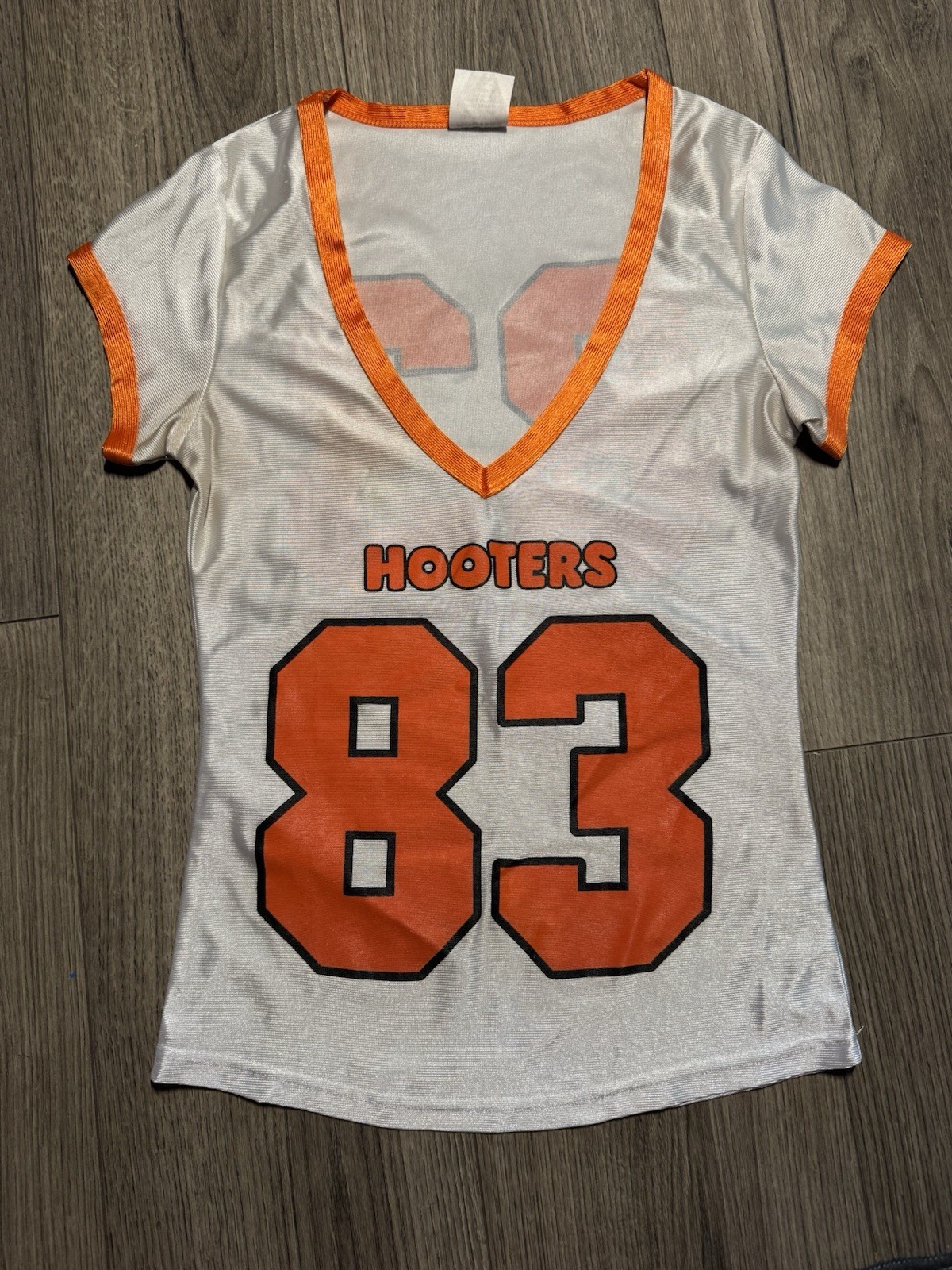 Hooters Jersey Shirt White Orange Black Restaurants Official Uniform Xsmall Hooters Jersey Shirt White Orange Black Restaurants Official Uniform Xsmall