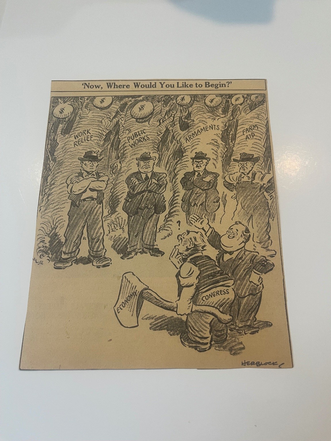 WWII 1939-45 US Political Cartoon Herblock 