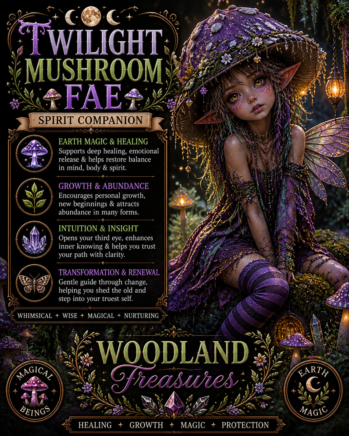 Twilight Mushroom Fae Spirit Companion