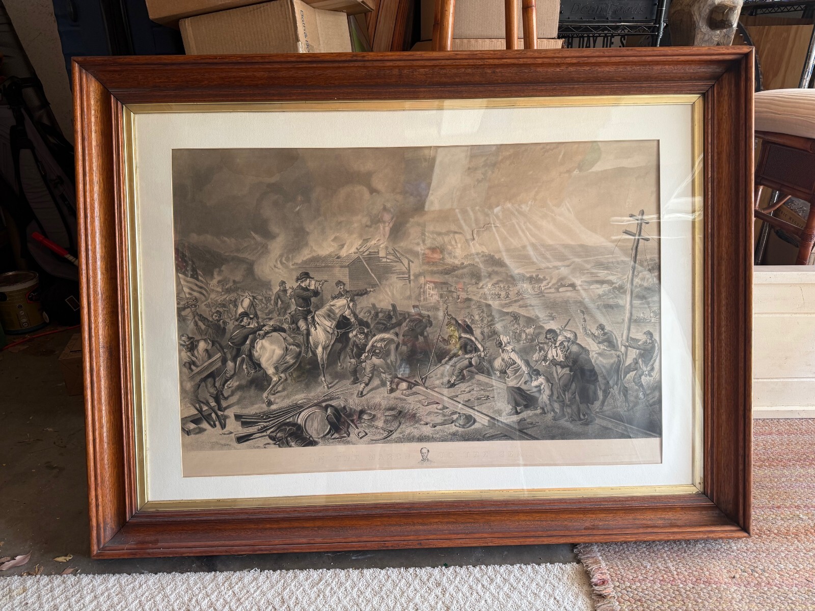 1883 Sherman's March to the Sea Civil War Print J P Fitch Hartford CT Large 55 1883 Sherman's March to the Sea Civil War Print J P Fitch Hartford CT Large 55