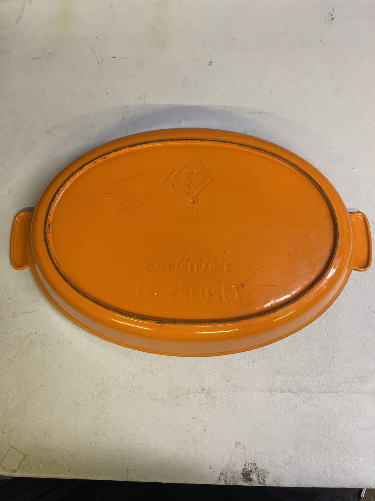 Vintage Le Creuset #36 Oval Roasting Pan Enameled Cast Iron