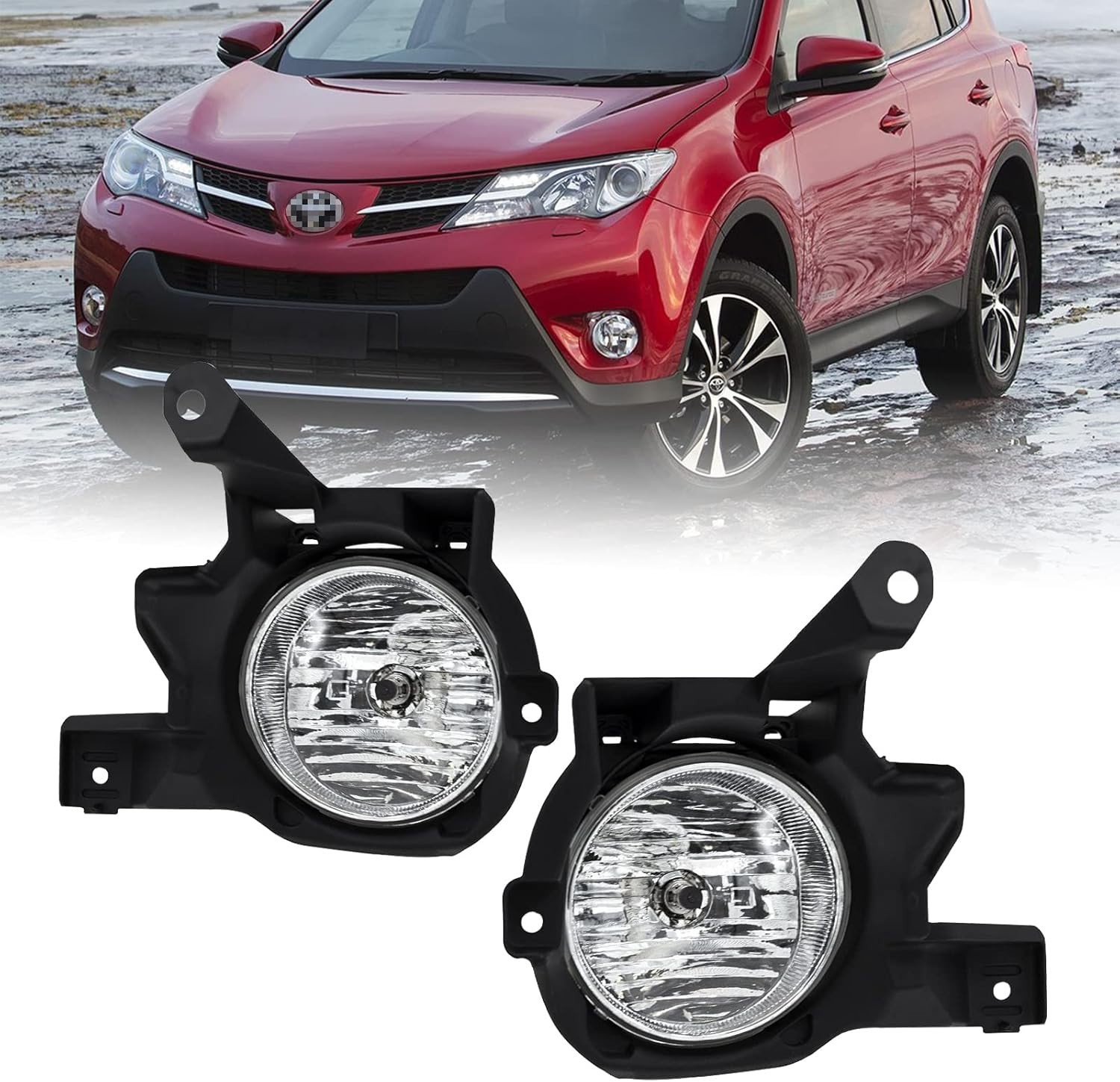 Driving Fog Lights for 2013 2014 2015 Toyota RAV4,Left and Right Side Clear Lens