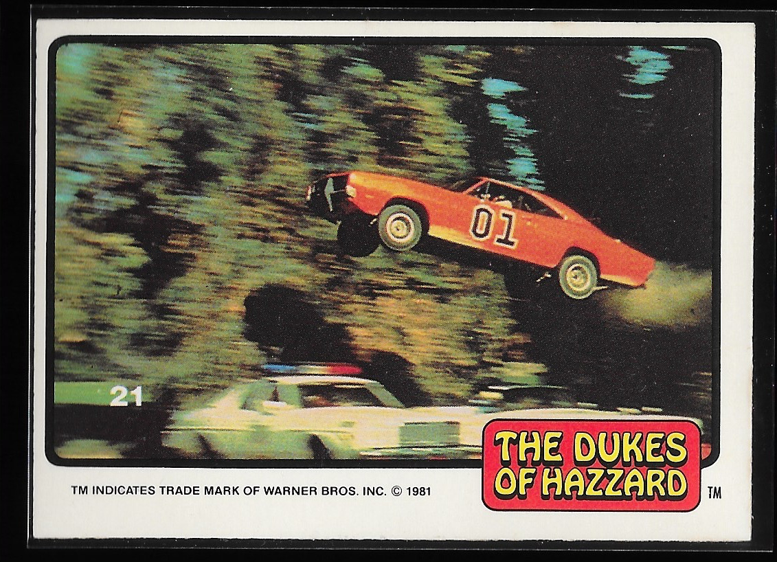 1981 Donruss Dukes of Hazzard General Lee Jumping through Air #21