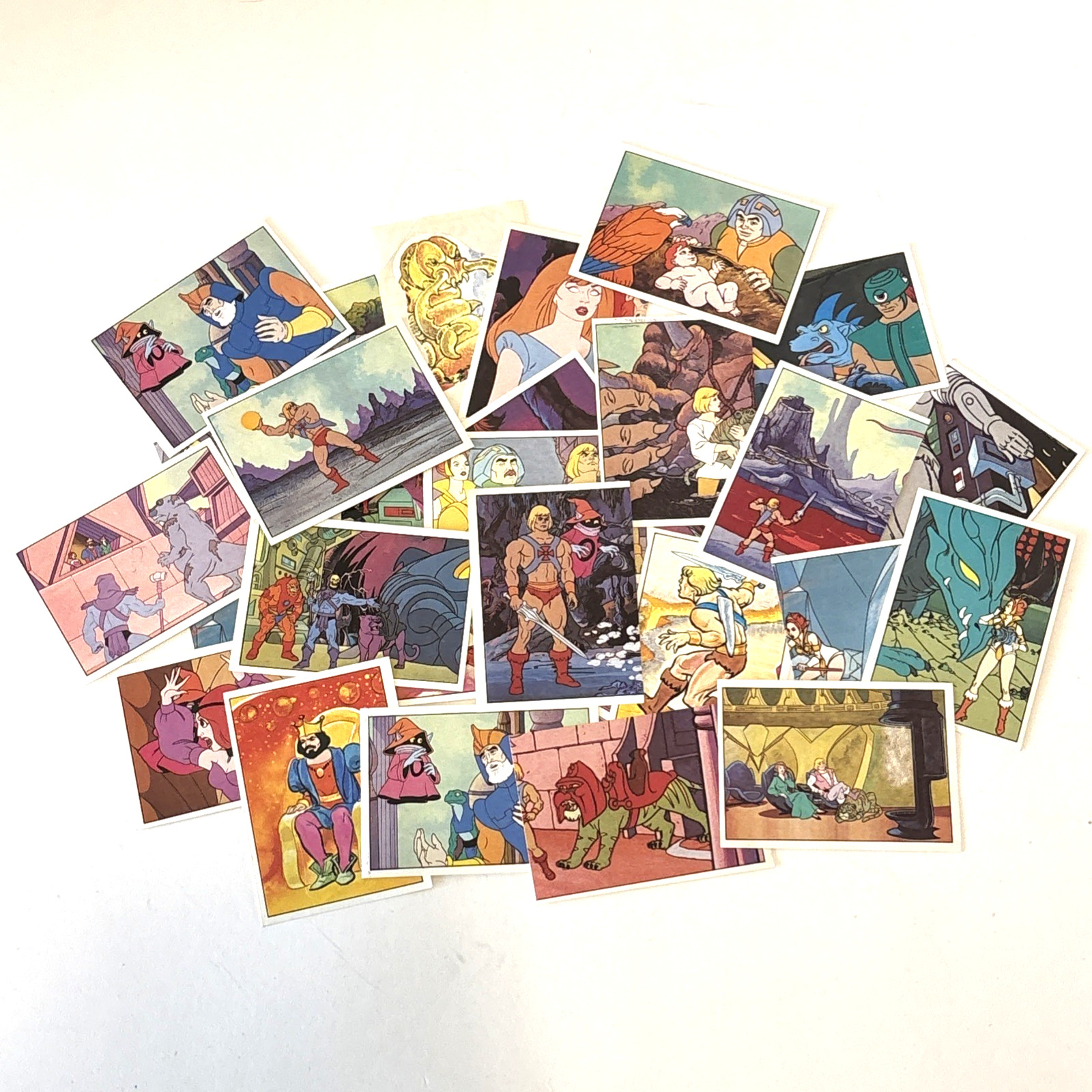 Vintage 1983 He-Man Masters of the Universe Panini Sticker Lot of 28 VGC Vintage 1983 He-Man Masters of the Universe Panini Sticker Lot of 28 VGC