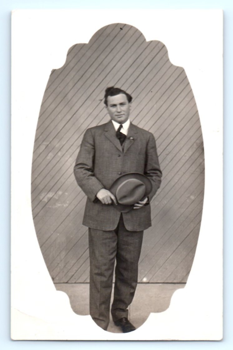 Antique Real Photo RPPC Postcard Young Man AZO Cameo Portrait Dressed Tie A2 Antique Real Photo RPPC Postcard Young Man AZO Cameo Portrait Dressed Tie A2