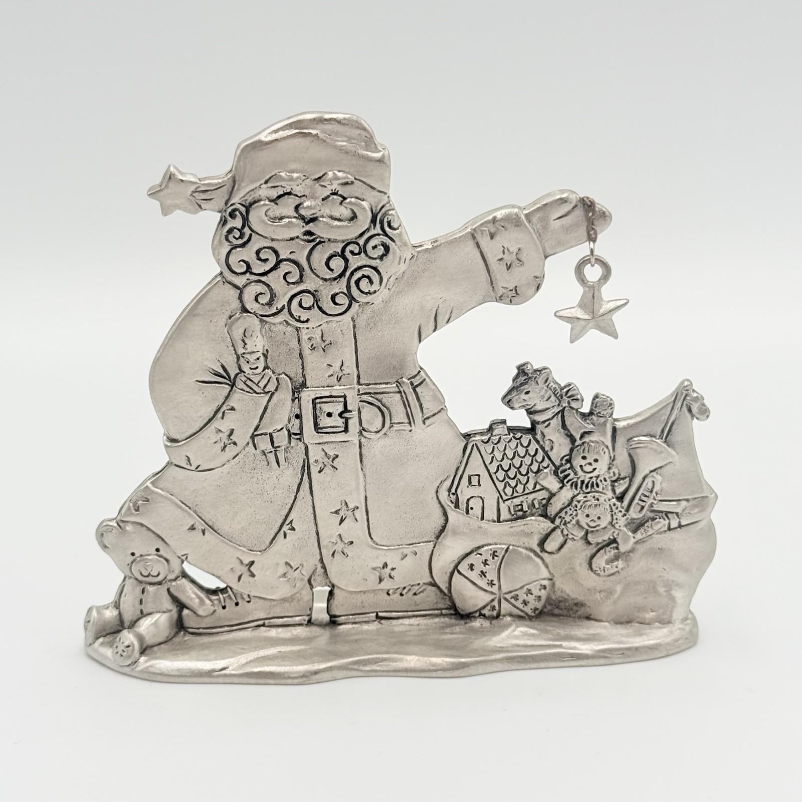 Vintage 1999 Seagull Pewter Santa Claus Etain Zinn Christmas Figurine Canada