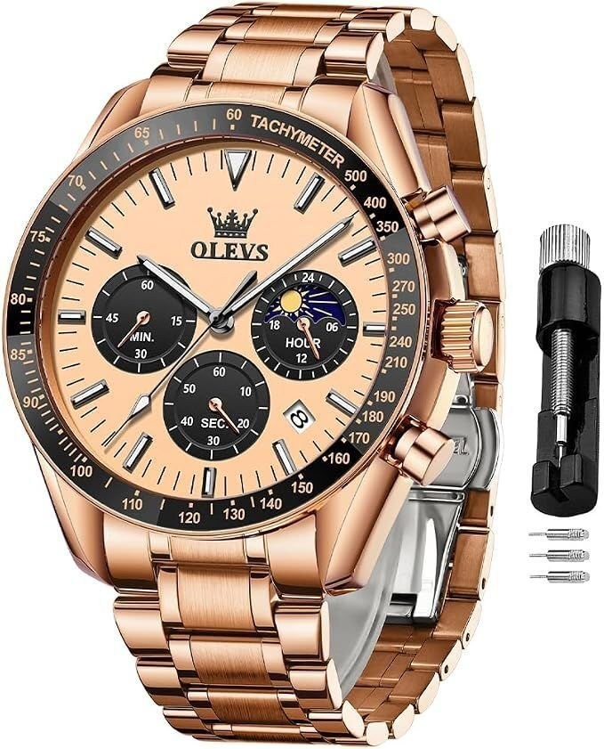 OLEVS Men\'s Fashion Minimalist Chronograph Watch