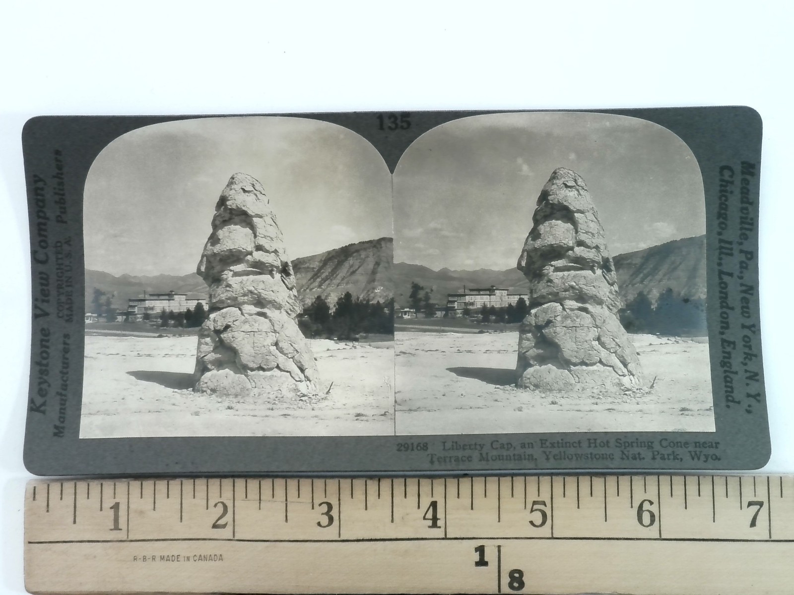 Liberty Cap Yellowstone Stereoview Keystone View Co. 1900s Wyoming Liberty Cap Yellowstone Stereoview Keystone View Co. 1900s Wyoming
