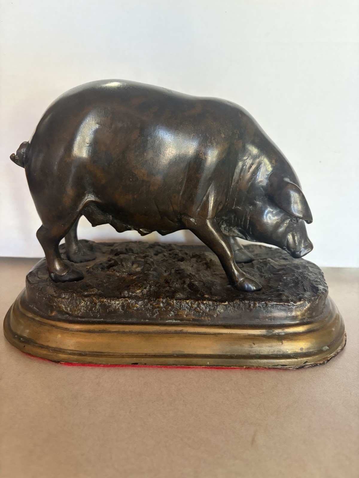 Antique 19 Century French Bronze Truffle Sow by Jules Moigniez “A Prize Sow”