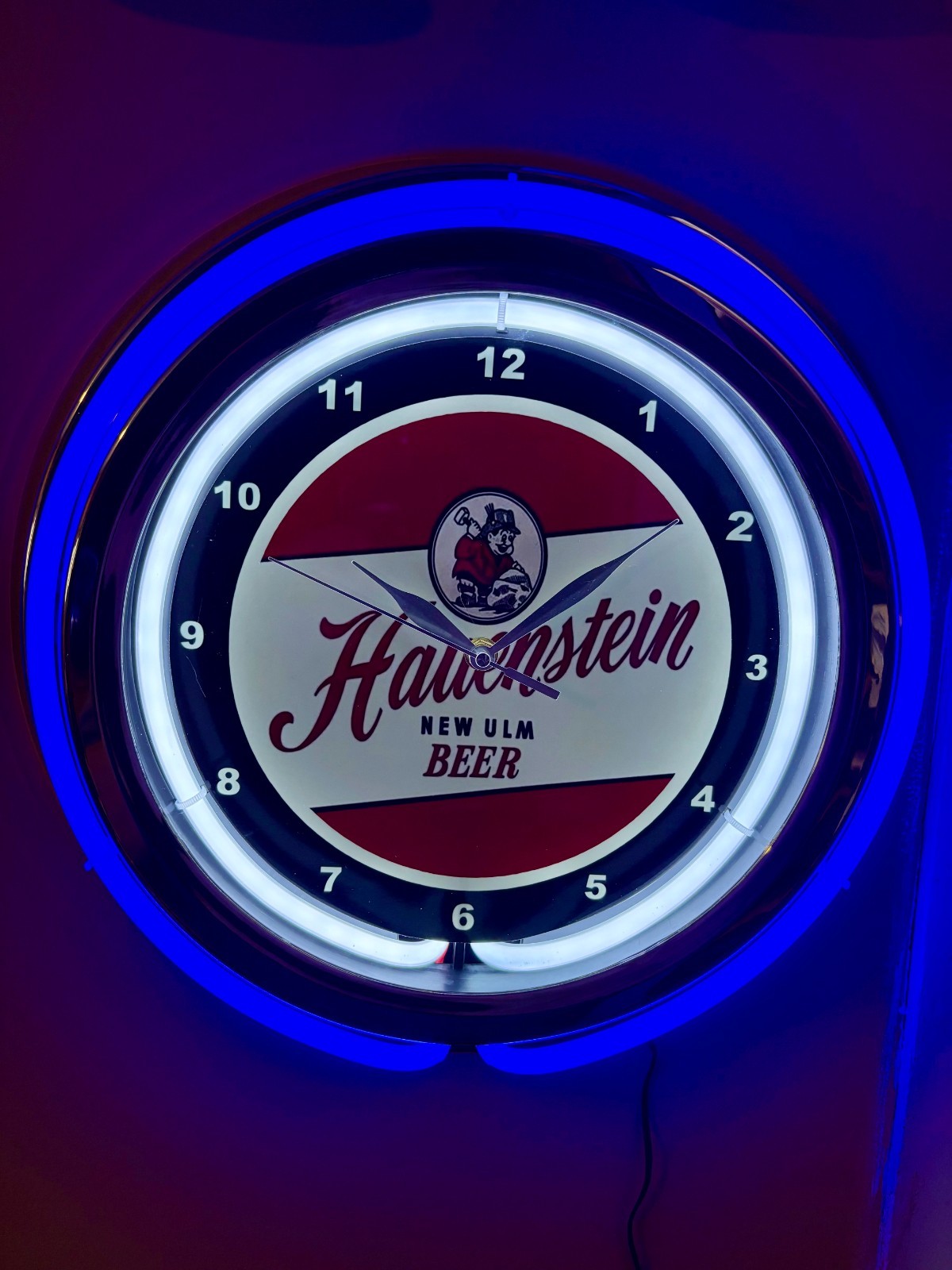 Hauenstein New Ulm Beer Bar Man Cave Neon Style LED Clock Advertising Sign Hauenstein New Ulm Beer Bar Man Cave Neon Style LED Clock Advertising Sign