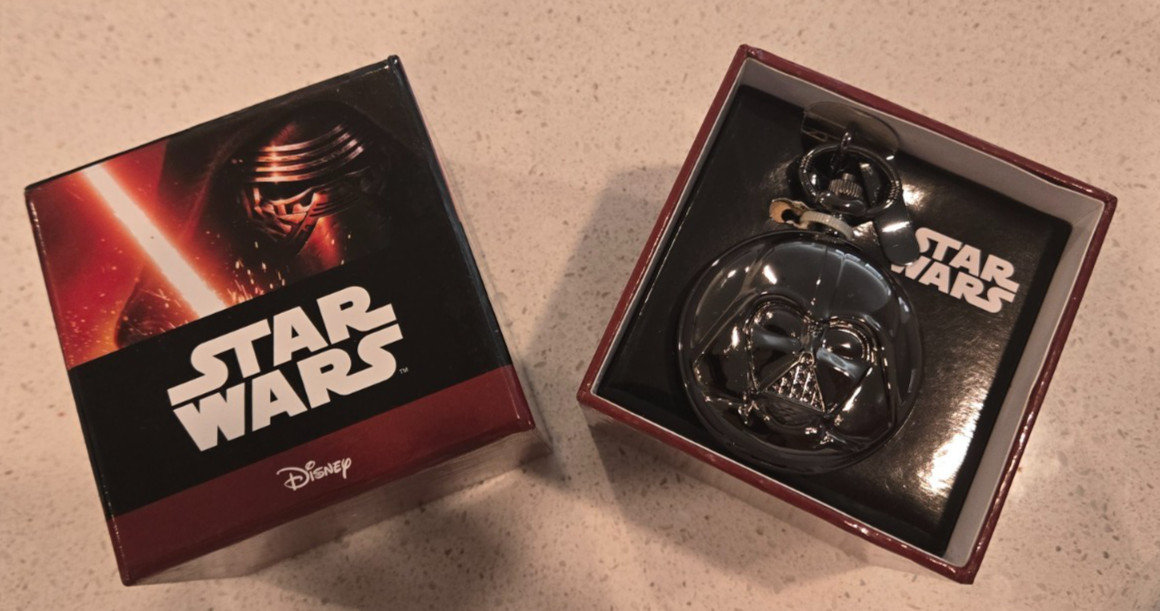 Star Wars Darth Vader Pocket Watch w/ Chain Lucasfilm Ltd Black Imperial Logo Star Wars Darth Vader Pocket Watch w/ Chain Lucasfilm Ltd Black Imperial Logo