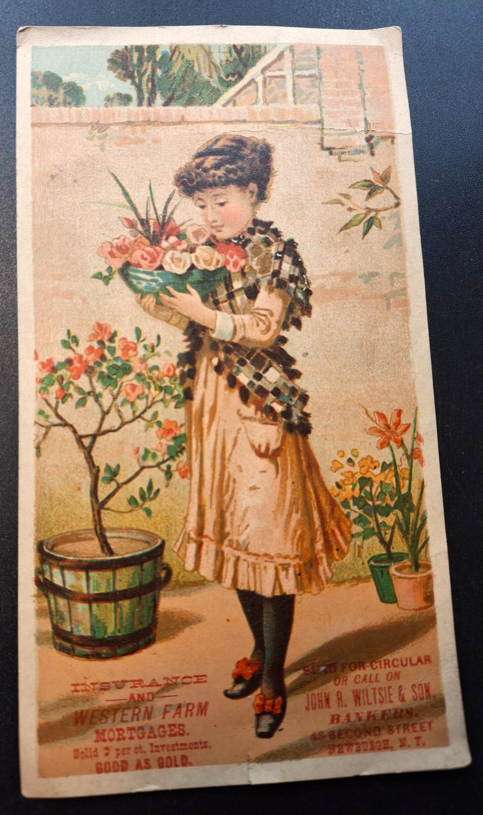 Newburg NY   Western Farm Mortgages Victorian Trade Card