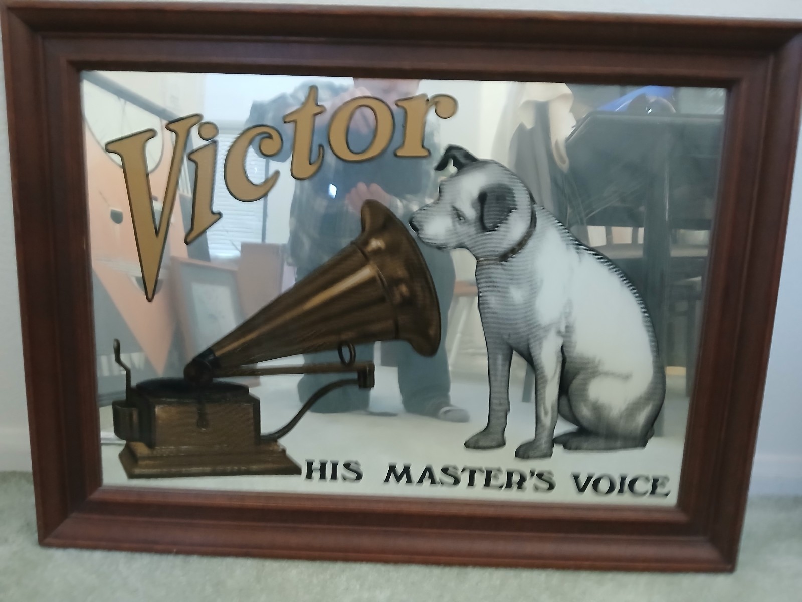 Vintage Victor Talking Machine Company Mirror Vintage Victor Talking Machine Company Mirror